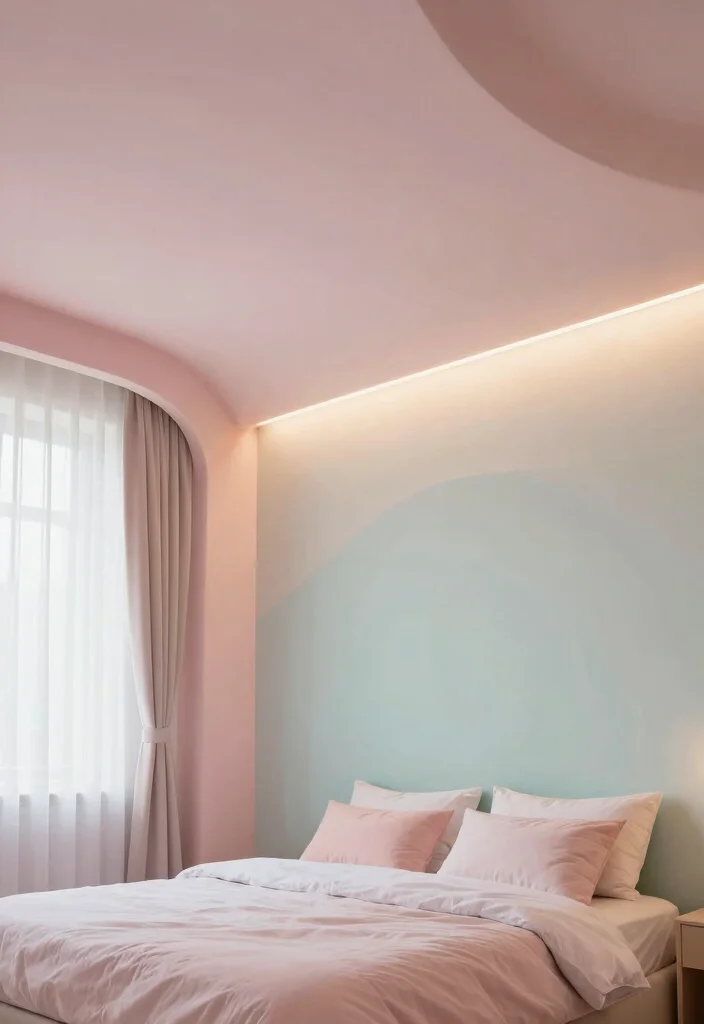 15 Bedroom Pop Ceiling Design Ideas With Elegant Details - 12. Curved Ceiling Lines 1