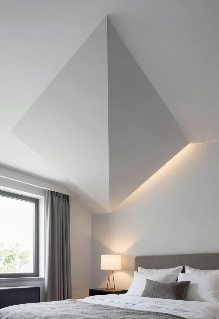 15 Bedroom Pop Ceiling Design Ideas With Elegant Details - 14. Innovative Ceiling Shapes 1