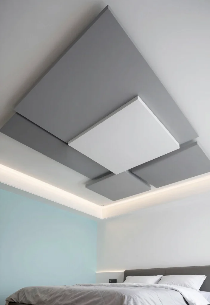 15 Bedroom Pop Ceiling Design Ideas With Elegant Details - 7. Floating Panels 1