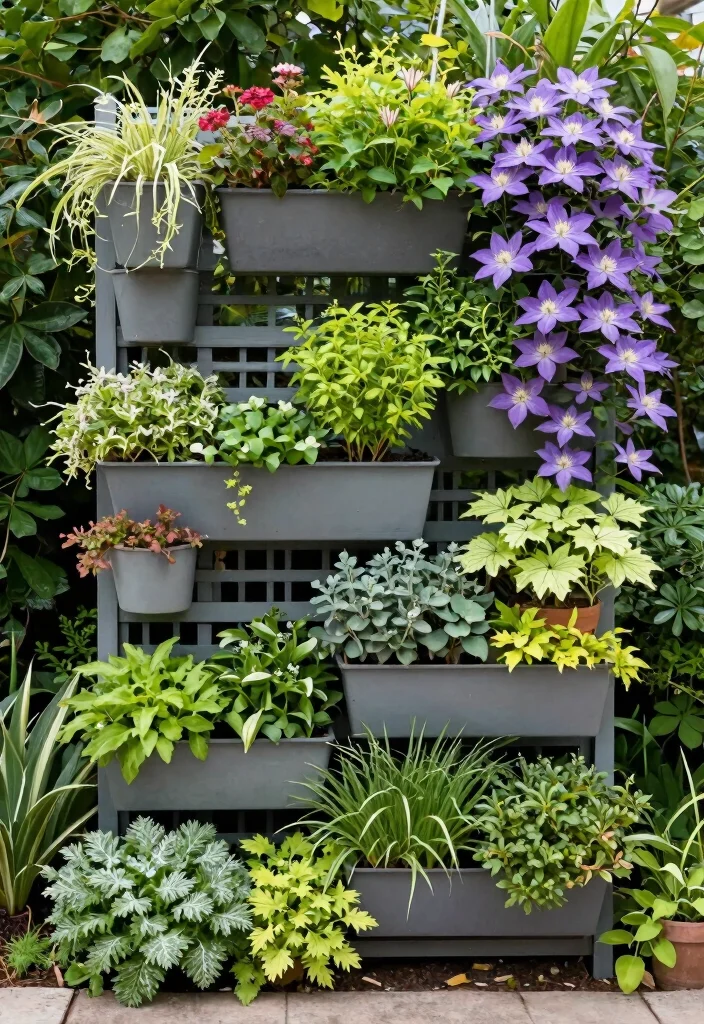 15 Clematis Trellis 2026 Trending Ideas With Blooming Beauty - 12. Trellis with Vertical Planters 1
