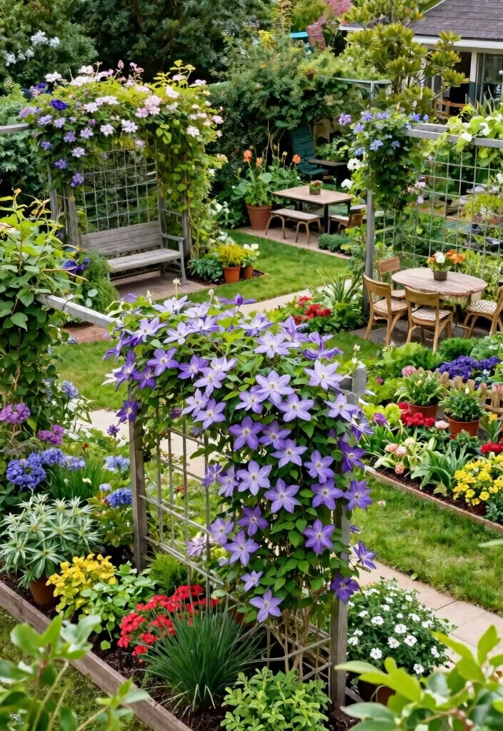 15 Clematis Trellis 2026 Trending Ideas With Blooming Beauty - 13. Trellis as Garden Divider 1
