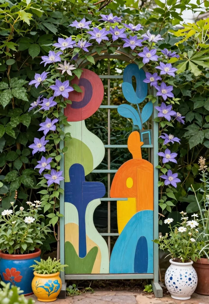 15 Clematis Trellis 2026 Trending Ideas With Blooming Beauty - 6. Trellis as Garden Art 1