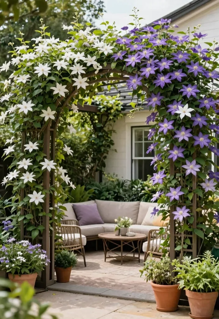 15 Clematis Trellis 2026 Trending Ideas With Blooming Beauty - 8. Trellis for Patio Privacy 1