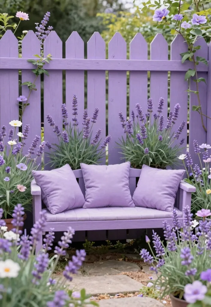 15 Fence Stain Colors Ideas That Boost Curb Appeal - 14. Muted Lavender 1