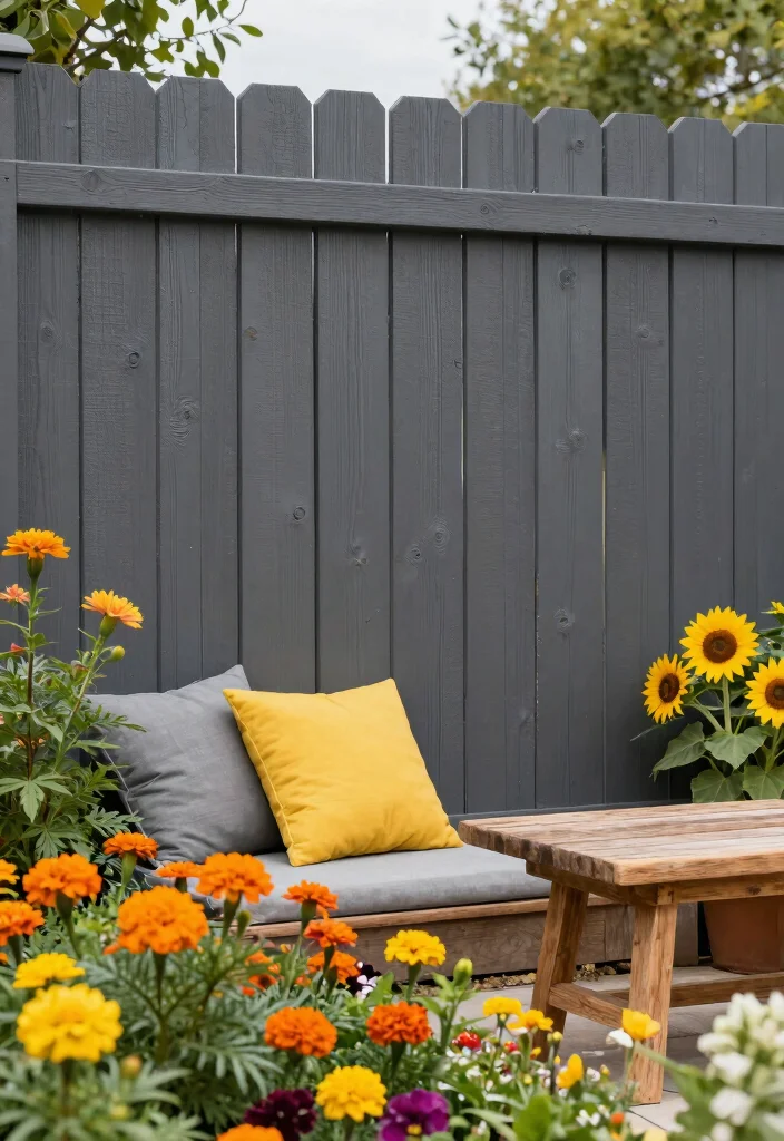 15 Fence Stain Colors Ideas That Boost Curb Appeal - 2. Charcoal Gray 1