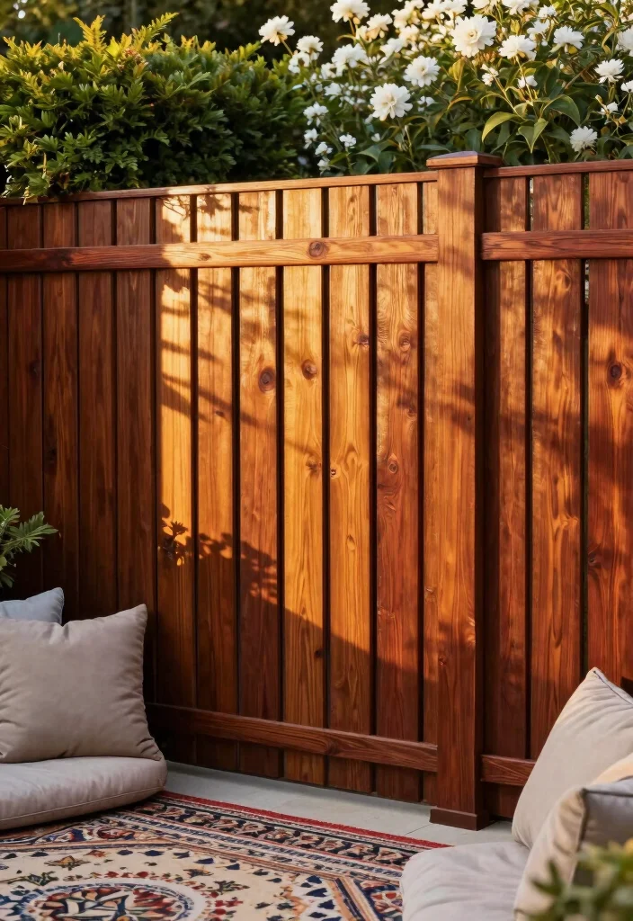 15 Fence Stain Colors Ideas That Boost Curb Appeal - 3. Rich Mahogany 1
