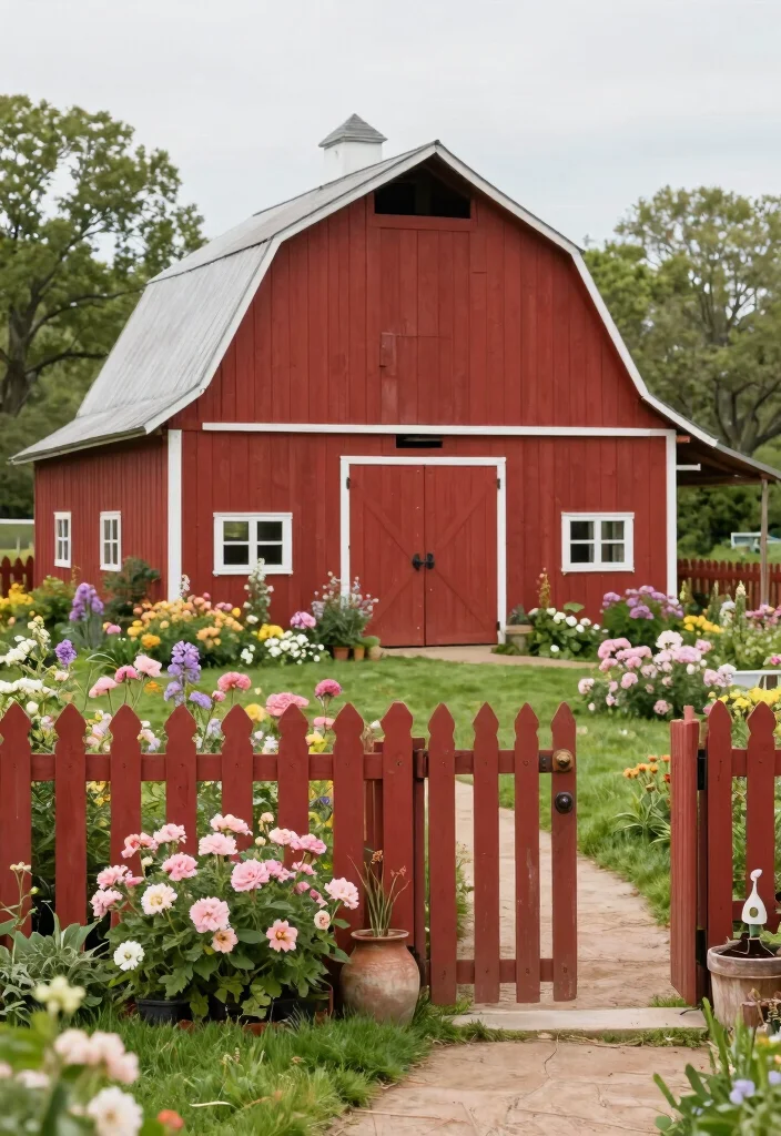 15 Fence Stain Colors Ideas That Boost Curb Appeal - 8. Rustic Barn Red 1