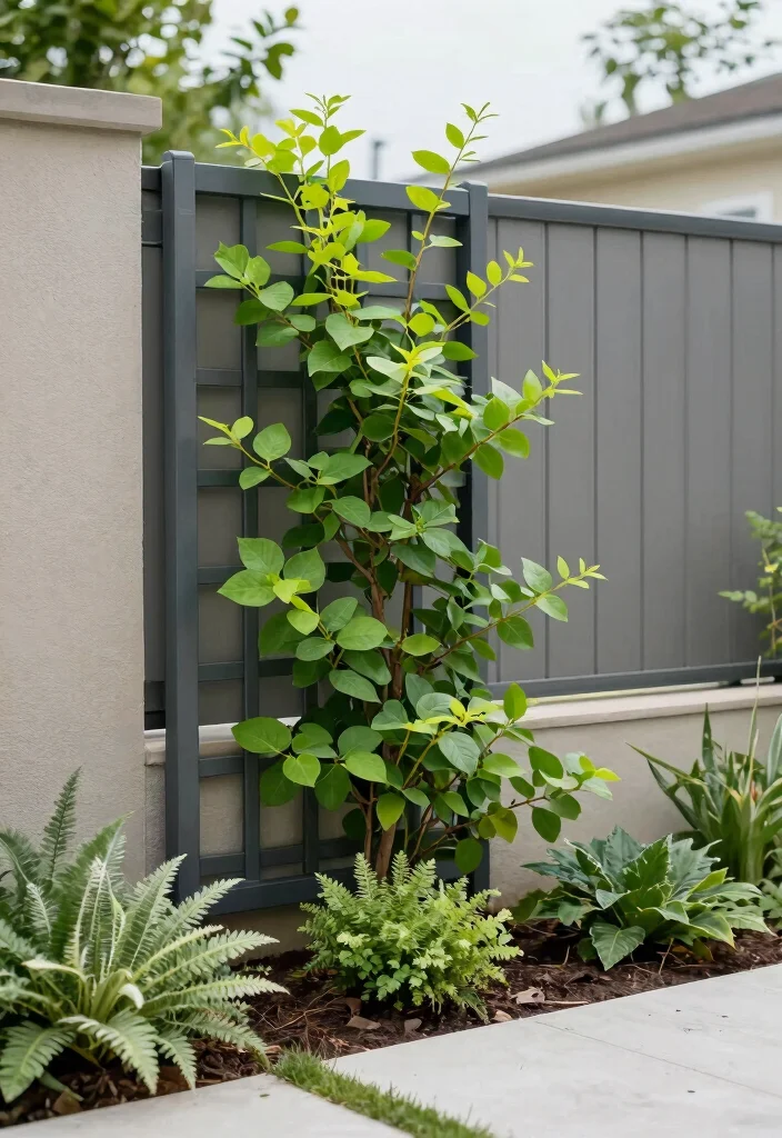 15 Fence Trellis Ideas With Vertical Garden Charm - 10. Composite Material Trellis 1