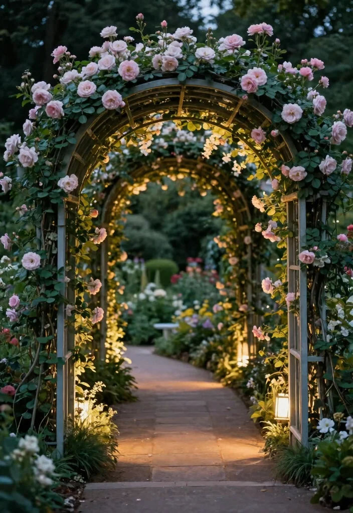 15 Fence Trellis Ideas With Vertical Garden Charm - 6. Arched Trellis Structure 1