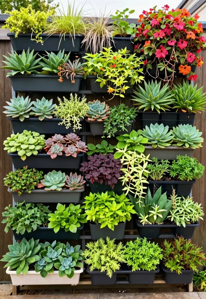 15 Fence Trellis Ideas With Vertical Garden Charm - 7. Vertical Garden Wall 1