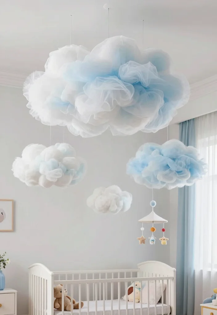 15 Hanging Fabric From Ceiling Ideas With Dreamy Vibes 11 15 Hanging Fabric From Ceiling Ideas With Dreamy Vibes - 11. Floating Fabric Clouds 1