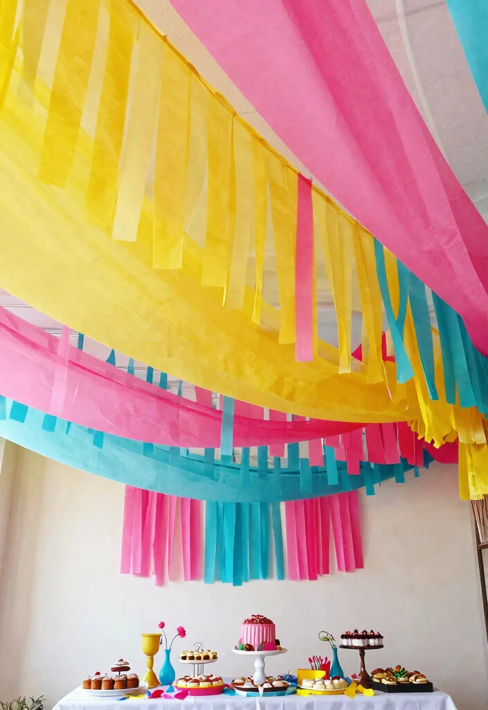 15 Hanging Fabric From Ceiling Ideas With Dreamy Vibes 13 15 Hanging Fabric From Ceiling Ideas With Dreamy Vibes - 13. Fabric Streamers for a Fun Touch 1