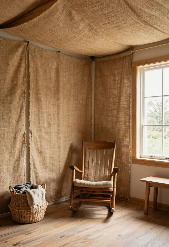 15 Hanging Fabric From Ceiling Ideas With Dreamy Vibes 7 15 Hanging Fabric From Ceiling Ideas With Dreamy Vibes - 7. Rustic Fabric Panels 1