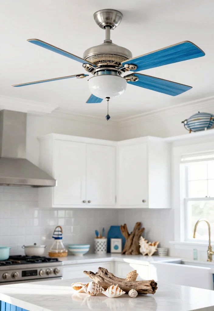 15 Kitchen Ceiling Fan Ideas That Blend Style & Function - 12. Nautical-Inspired Ceiling Fan 1