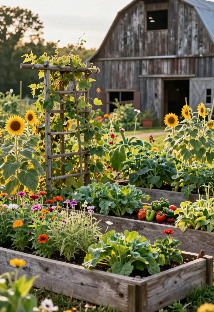 15 Modern Farmhouse Outside Ideas With Fresh Curb Appeal - 3. Embrace Nature with Farmhouse Gardens 1