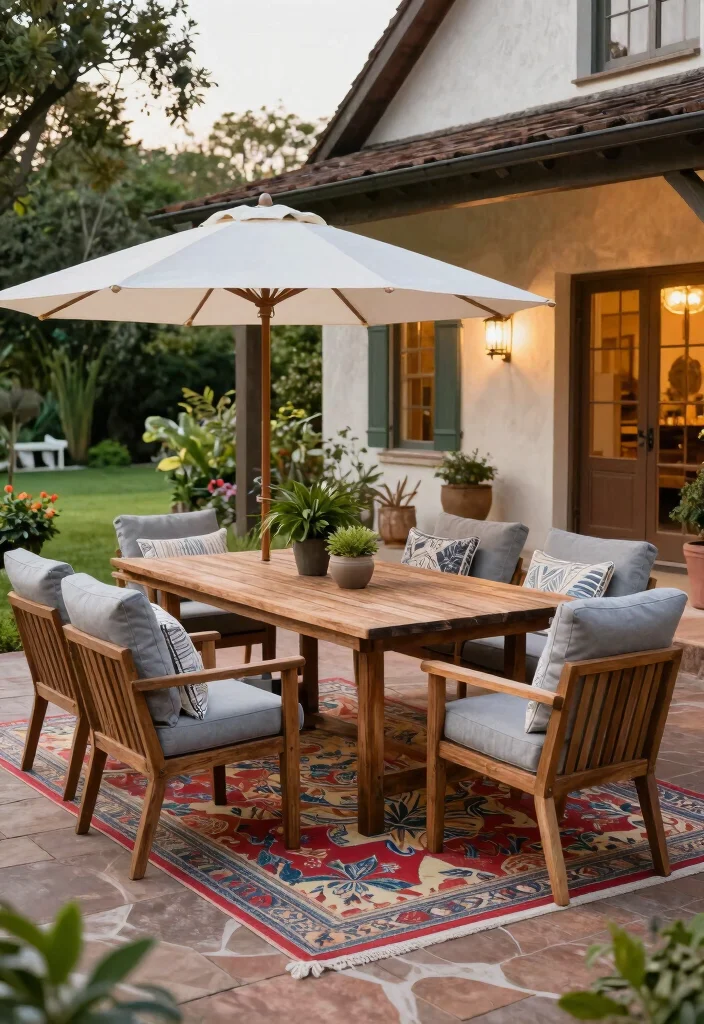 15 Modern Farmhouse Outside Ideas With Fresh Curb Appeal - 4. Stylish Outdoor Furniture 1