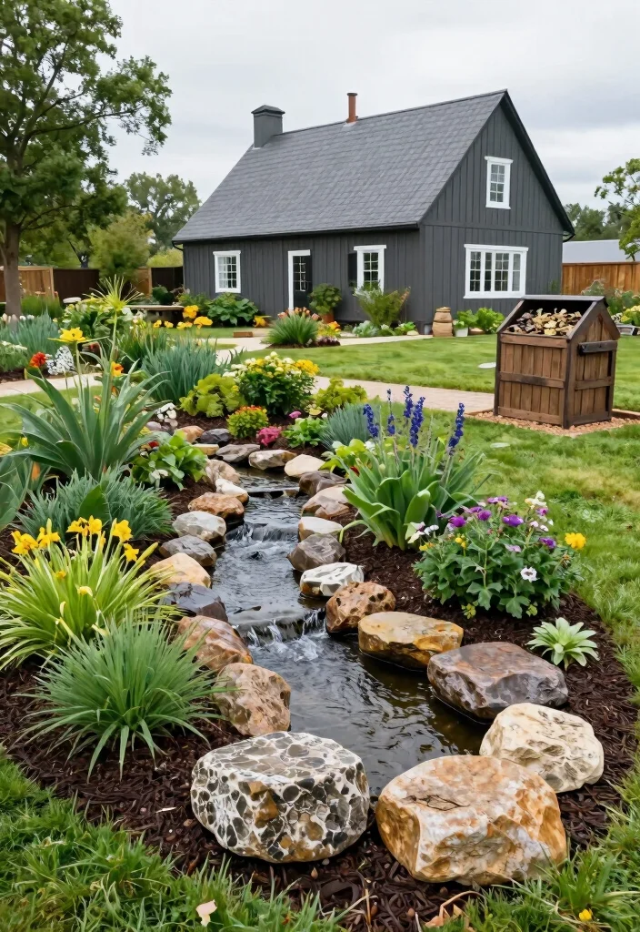 15 Modern Farmhouse Outside Ideas With Fresh Curb Appeal - 7. Sustainable Landscaping 1