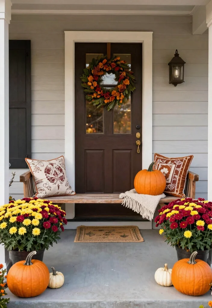 15 Modern Farmhouse Outside Ideas With Fresh Curb Appeal - 8. Seasonal Decor Updates 1
