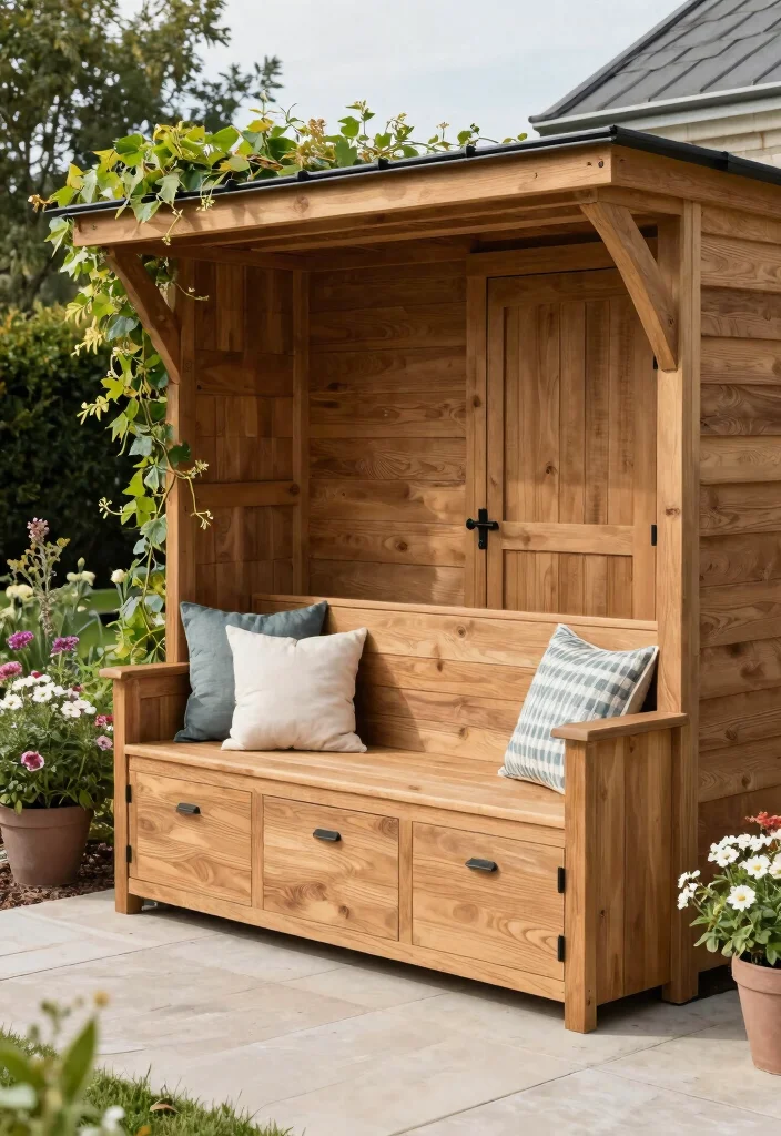 15 Modern Farmhouse Outside Ideas With Fresh Curb Appeal - 9. Thoughtful Outdoor Storage 1