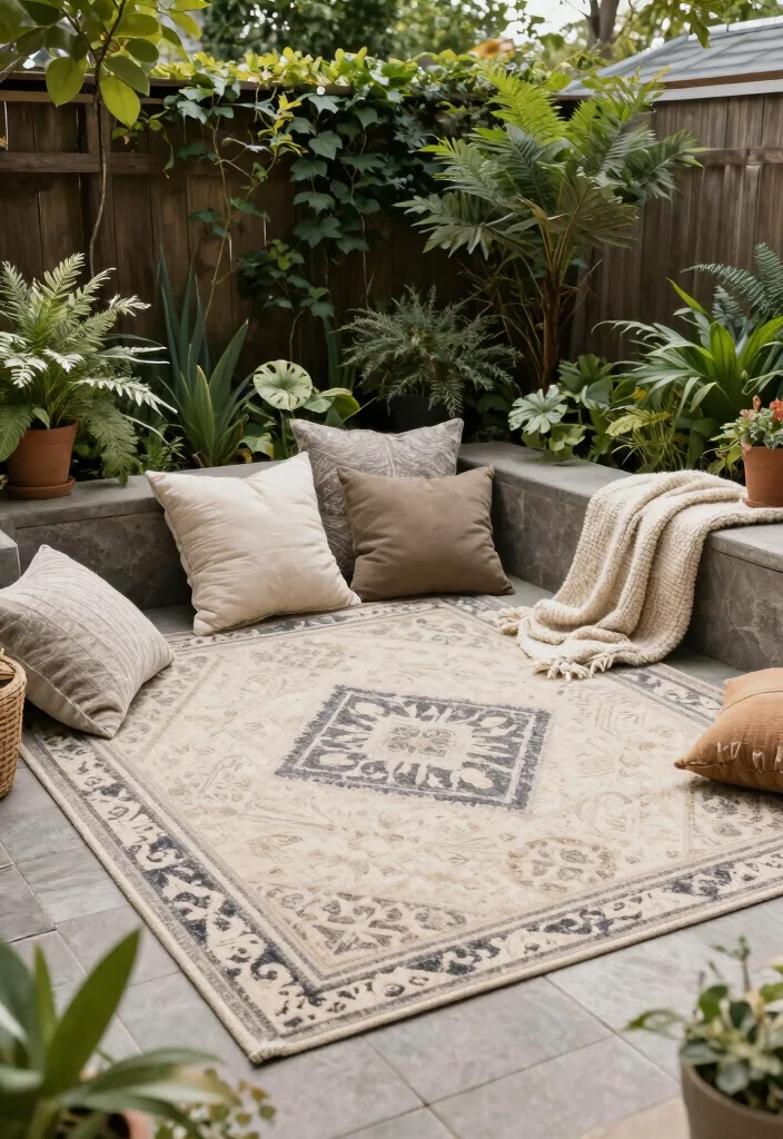 15 Modern Terrace Garden Design Ideas With Lush Greenery 13 15 Modern Terrace Garden Design Ideas With Lush Greenery - 13. Outdoor Rugs for Comfort 1