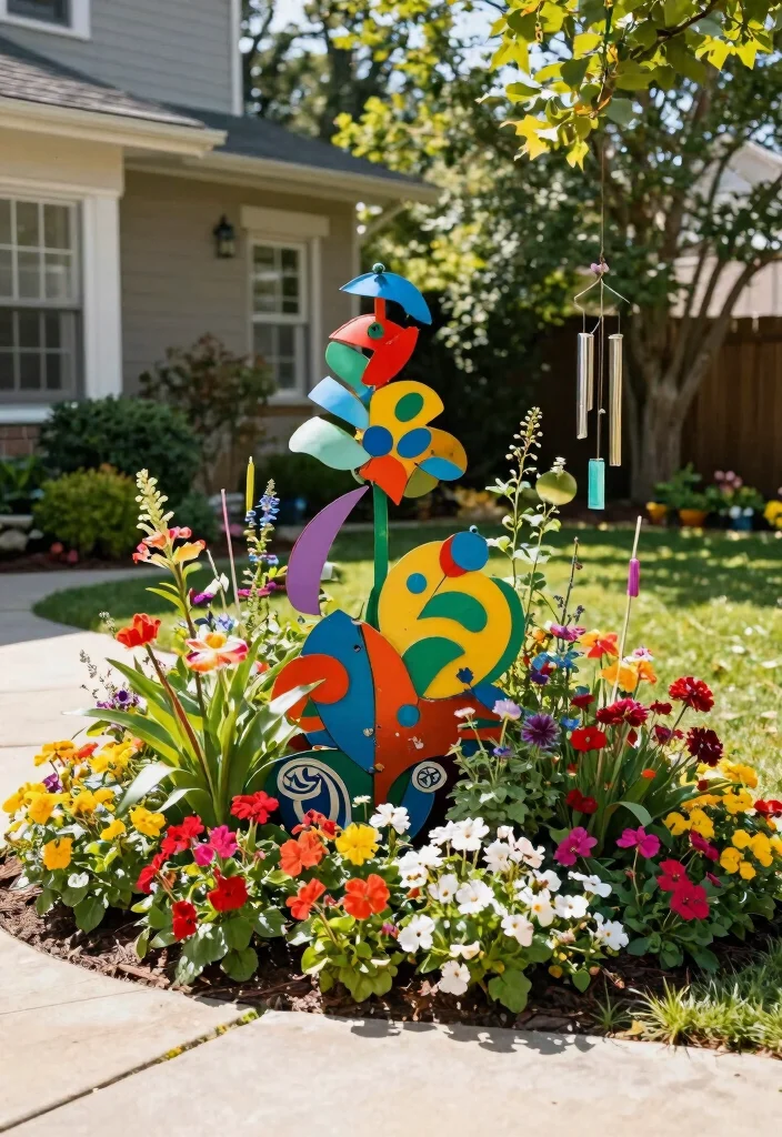 15 Outdoor Landscaping Ideas Front Yard That Impress 14 15 Outdoor Landscaping Ideas Front Yard That Impress - 14. Garden Art Installations 1