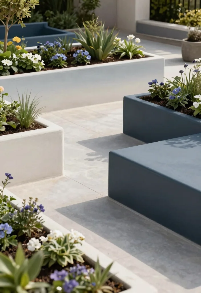 15 Painted Raised Garden Beds Ideas With Pop of Color - 14. Chic Ombre Effects 1