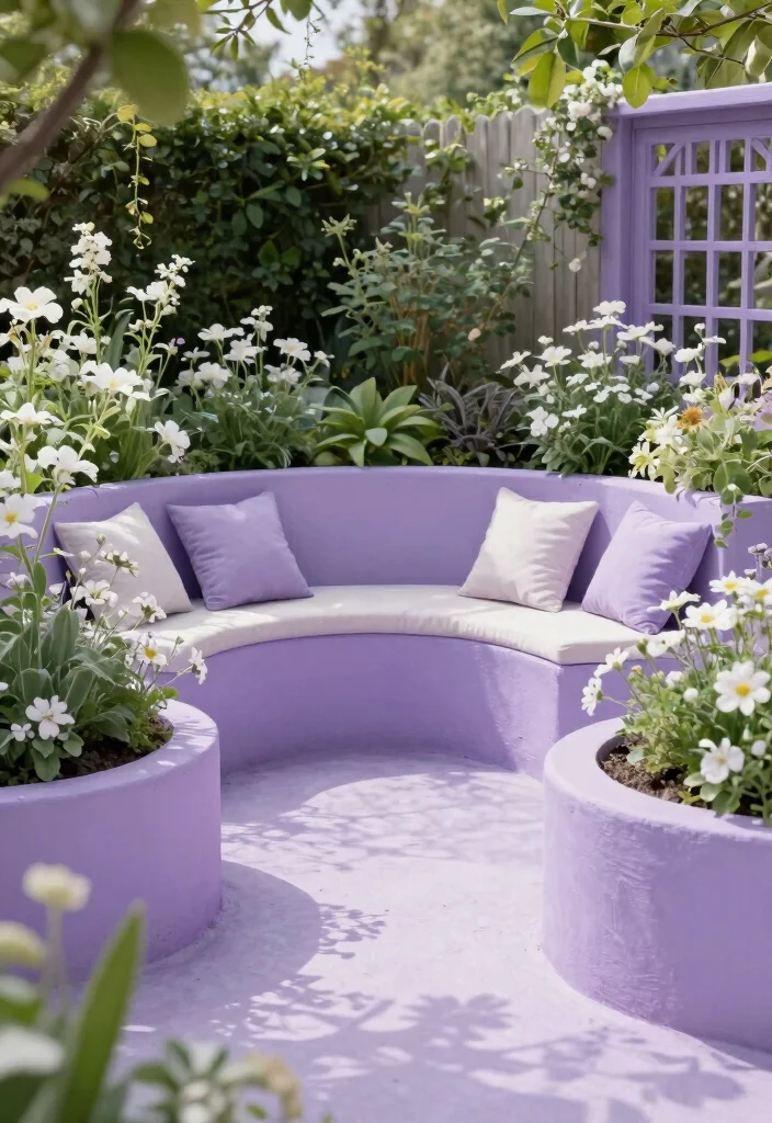 15 Painted Raised Garden Beds Ideas With Pop of Color - 4. Elegant Lavender Hues 1