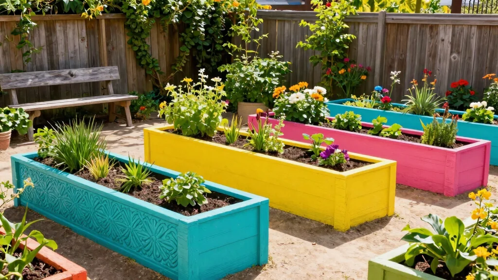 15 Painted Raised Garden Beds Ideas With Pop of Color
