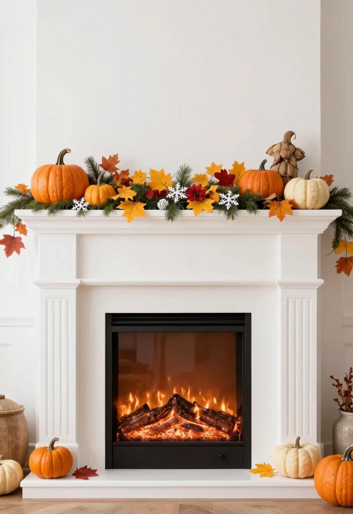 15 Rustic Fireplaces Farmhouse Style Ideas With Cozy Appeal - 10. Seasonal Decor Swaps 1