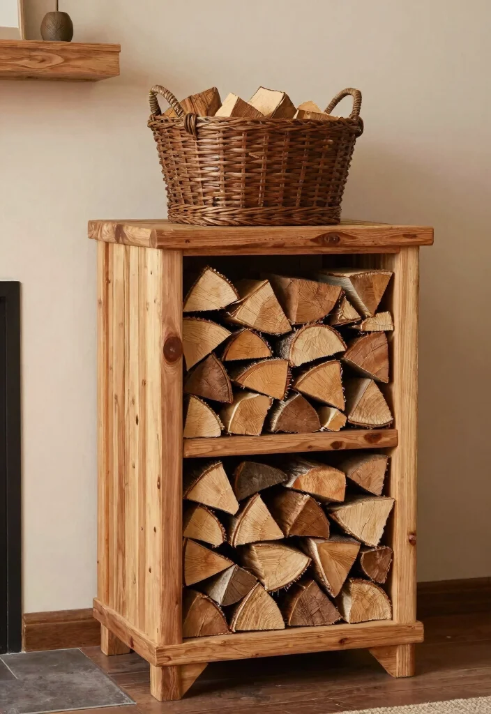 15 Rustic Fireplaces Farmhouse Style Ideas With Cozy Appeal - 13. Cozy Firewood Storage 1