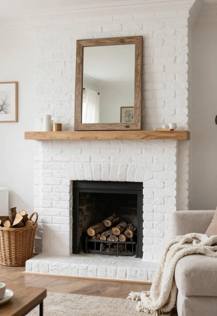 15 Rustic Fireplaces Farmhouse Style Ideas With Cozy Appeal - 2. Whitewashed Brick Fireplaces 1