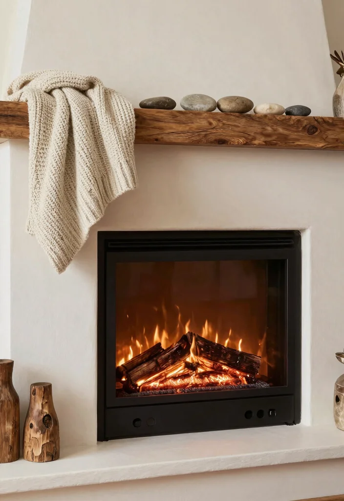 15 Rustic Fireplaces Farmhouse Style Ideas With Cozy Appeal - 9. Layered Textures 1