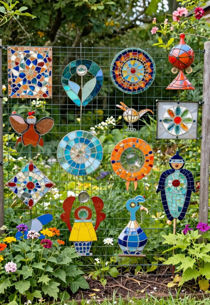 15 Wire Fence Decorating Ideas With Creative Touch - 10. DIY Garden Art 1