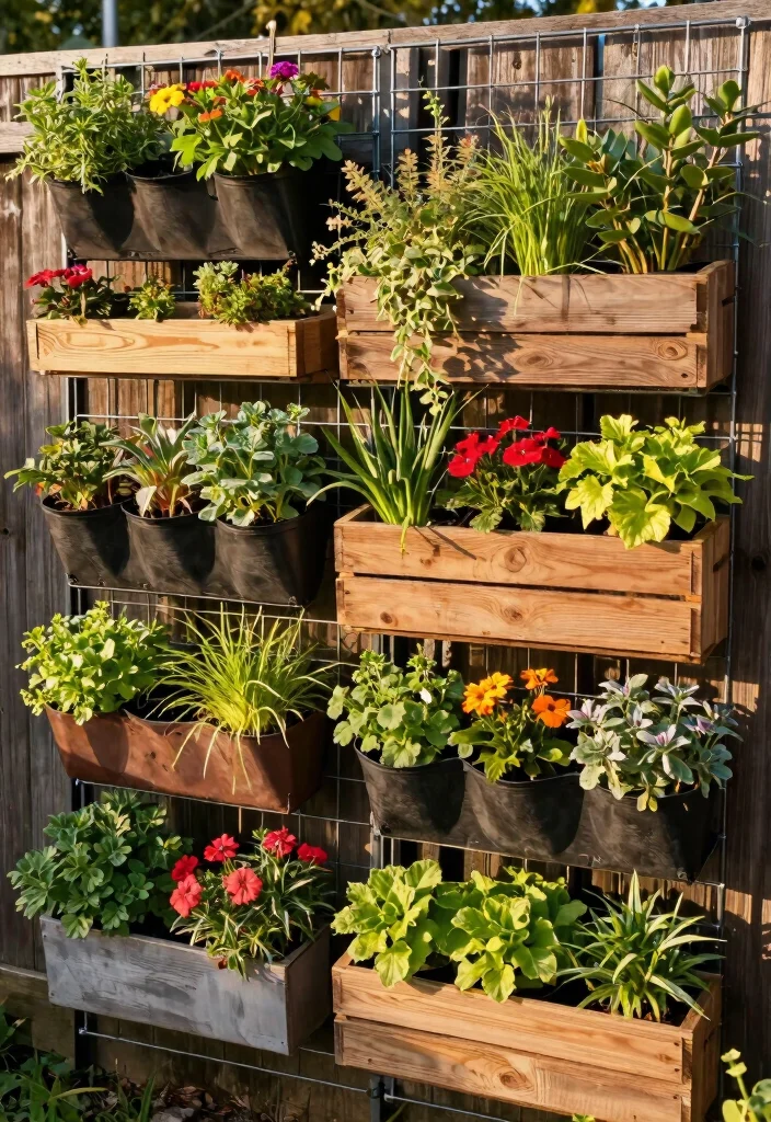 15 Wire Fence Decorating Ideas With Creative Touch - 12. Vertical Garden 1