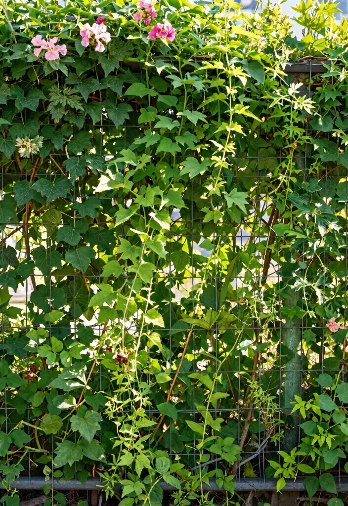 15 Wire Fence Decorating Ideas With Creative Touch - 8. Natural Trellis 1