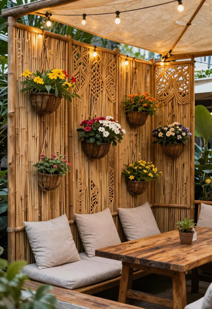 16 Bamboo Fence Ideas With Natural Privacy - 2. Decorative Bamboo Screens 1