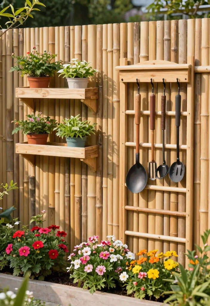 16 Bamboo Fence Ideas With Natural Privacy - 5. Multi-Function Bamboo Fencing 1