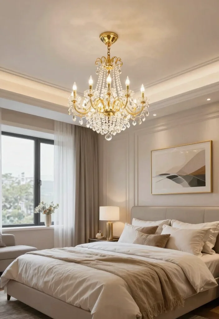 16 Bedroom Pop Ceiling Design Modern 2026 Trending Ideas With Sleek Style - 11. Elegant Chandeliers 1