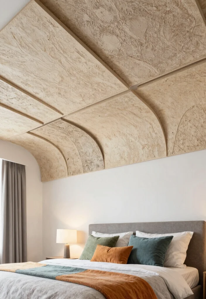 16 Bedroom Pop Ceiling Design Modern 2026 Trending Ideas With Sleek Style - 14. Artistic Ceiling Panels 1