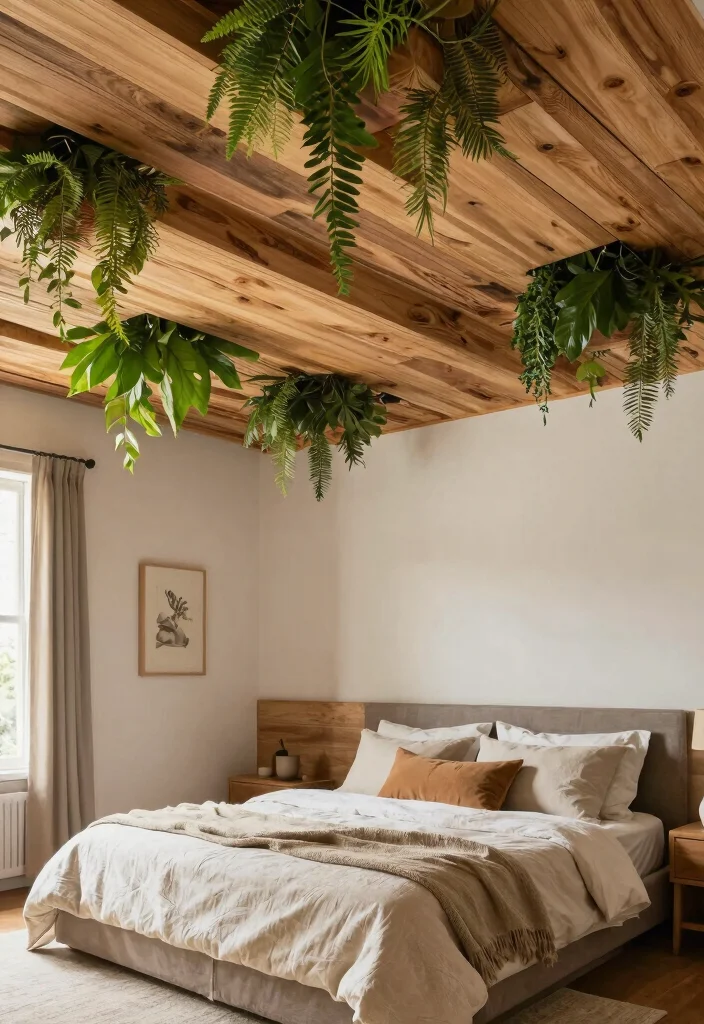 16 Bedroom Pop Ceiling Design Modern 2026 Trending Ideas With Sleek Style - 15. Natural Elements 1