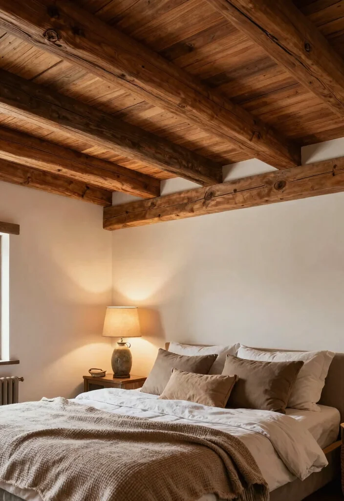 16 Bedroom Pop Ceiling Design Modern 2026 Trending Ideas With Sleek Style - 4. Wooden Beams 1