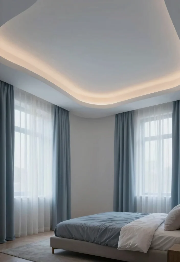 16 Bedroom Pop Ceiling Design Modern 2026 Trending Ideas With Sleek Style - 8. Curvilinear Designs 1