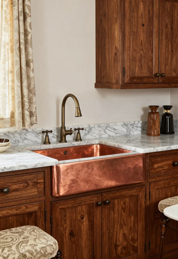 16 Copper Farmhouse Sink Ideas With Timeless Charm - 4. Traditional Elegance 1