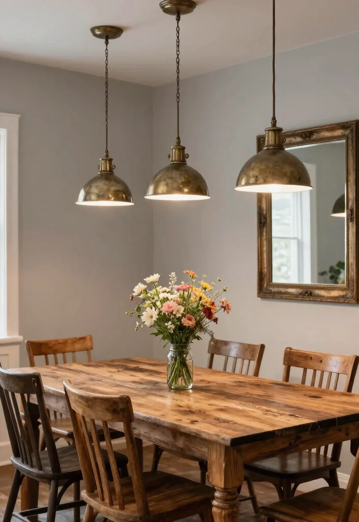 16 Farmhouse Dining Room Light Fixtures Ideas With Vintage Glow - 2. Vintage Pendant Lights 1