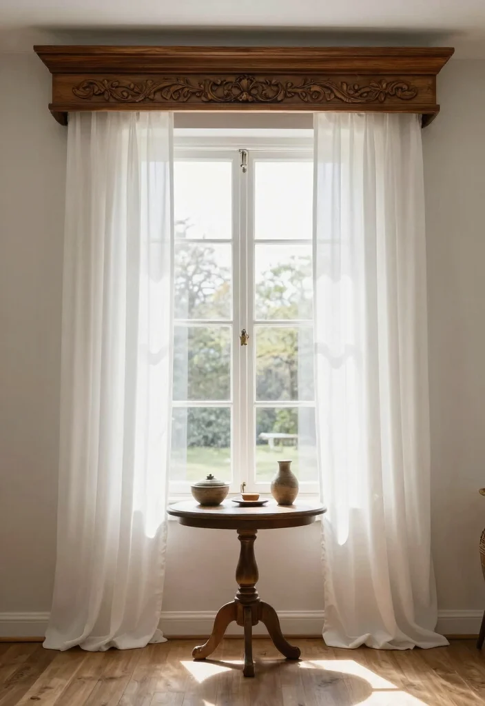 16 Farmhouse Window Trim Ideas With Charming Character - 12. Decorative Cornices 1