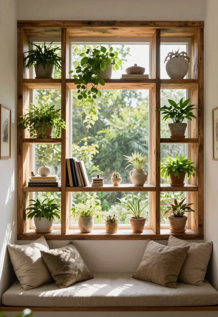 16 Farmhouse Window Trim Ideas With Charming Character - 14. Integrated Shelving 1