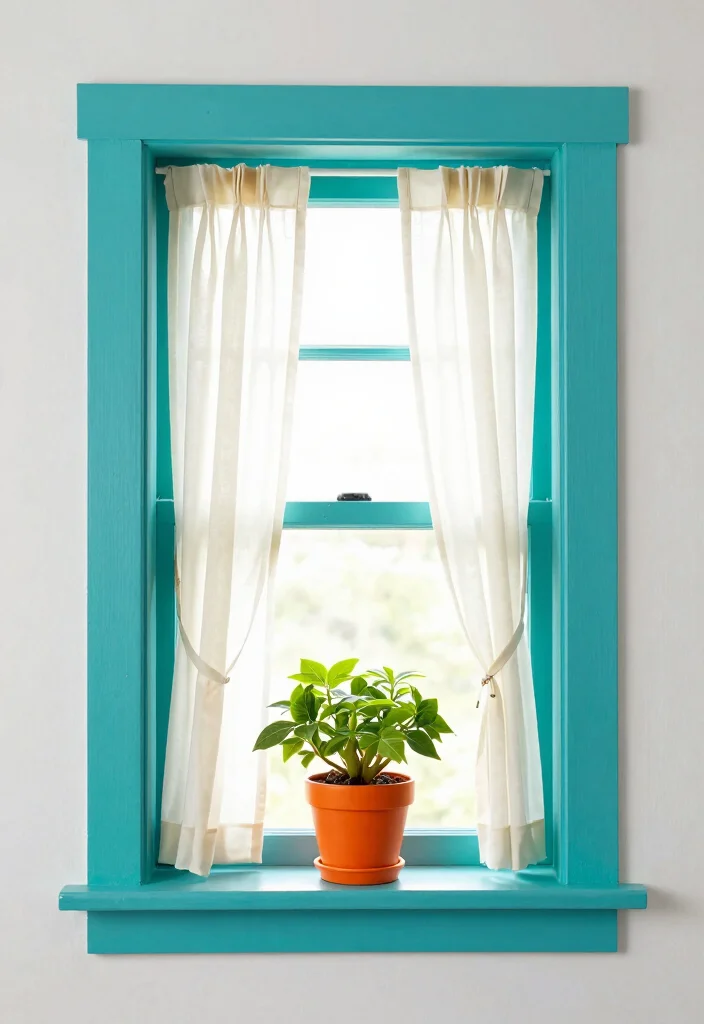 16 Farmhouse Window Trim Ideas With Charming Character - 6. Colorful Accents 1