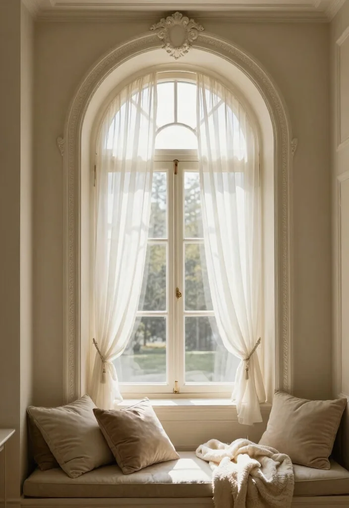 16 Farmhouse Window Trim Ideas With Charming Character - 9. Arch Top Window Trim 1