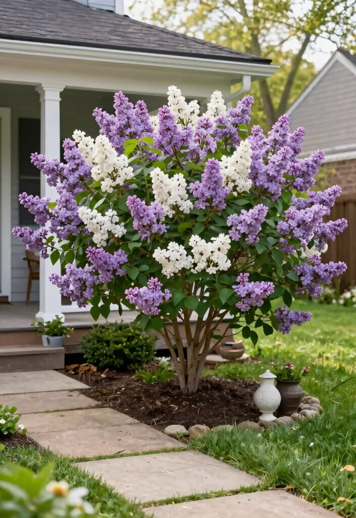 16 Front Yard Bushes Ideas With Structured Beauty - 2. Dwarf Lilac: Sweet Scents in Small Packages 1