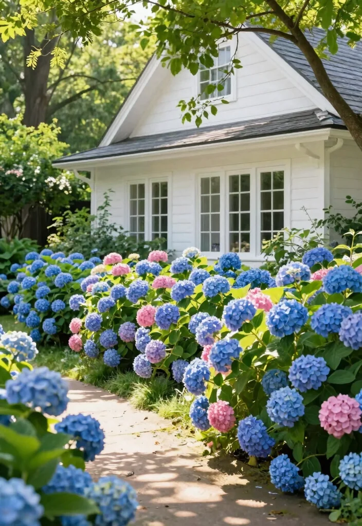 16 Front Yard Bushes Ideas With Structured Beauty - 5. Hydrangeas: A Touch of Elegance 1